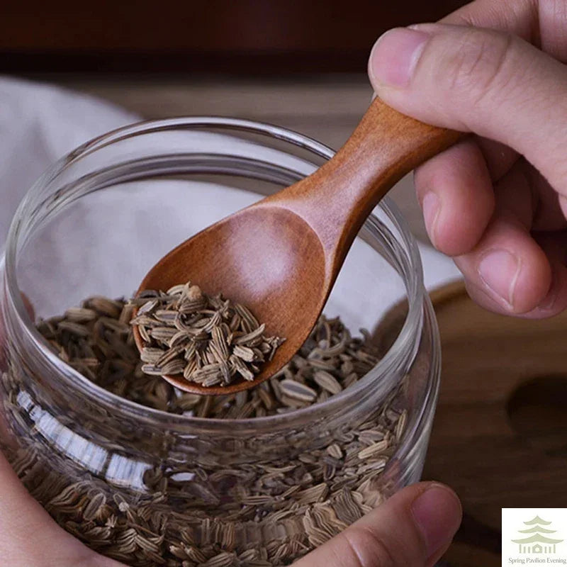 4Pcs Mini Wooden Spoons Small Kitchen Spice Condiment Spoon Sugar Tea Coffee Scoop Short Handle Wood Kids Spoon Kitchen Gadgets