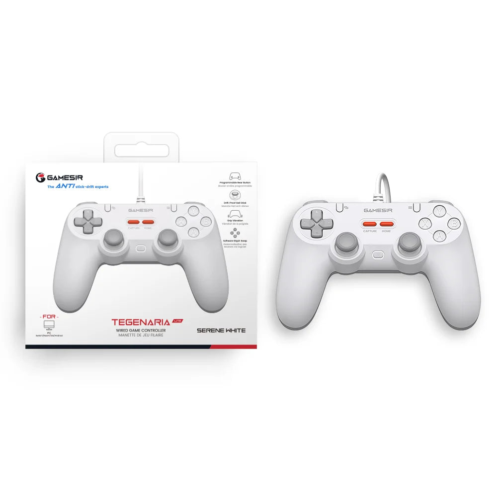 GameSir Tegenaria Lite Wired Controller Gamepad 1000Hz Hall Effect Joysticks Gamepad, Compatible with Switch 2/PC/Android/iOS