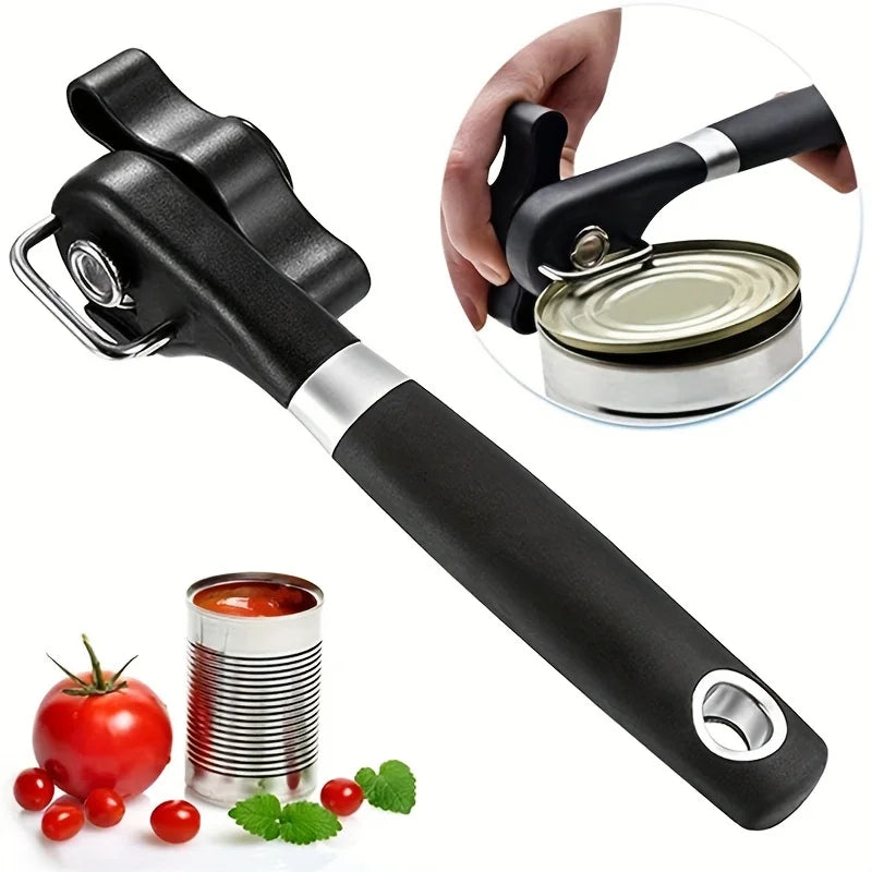 Plastic Hand-actuated Can Opener Safety Kitchen Tools Easy Grip Side Cut Manual Opener for Cans' Lid Kitchen Gadgets