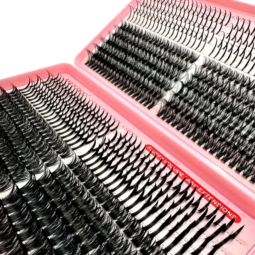 60D-100D Cluster Eyelash Extensions with Lash Spikes Lash Clusters Wispy Eyelashes Clusters Fluffier Individual Lashes Clusters