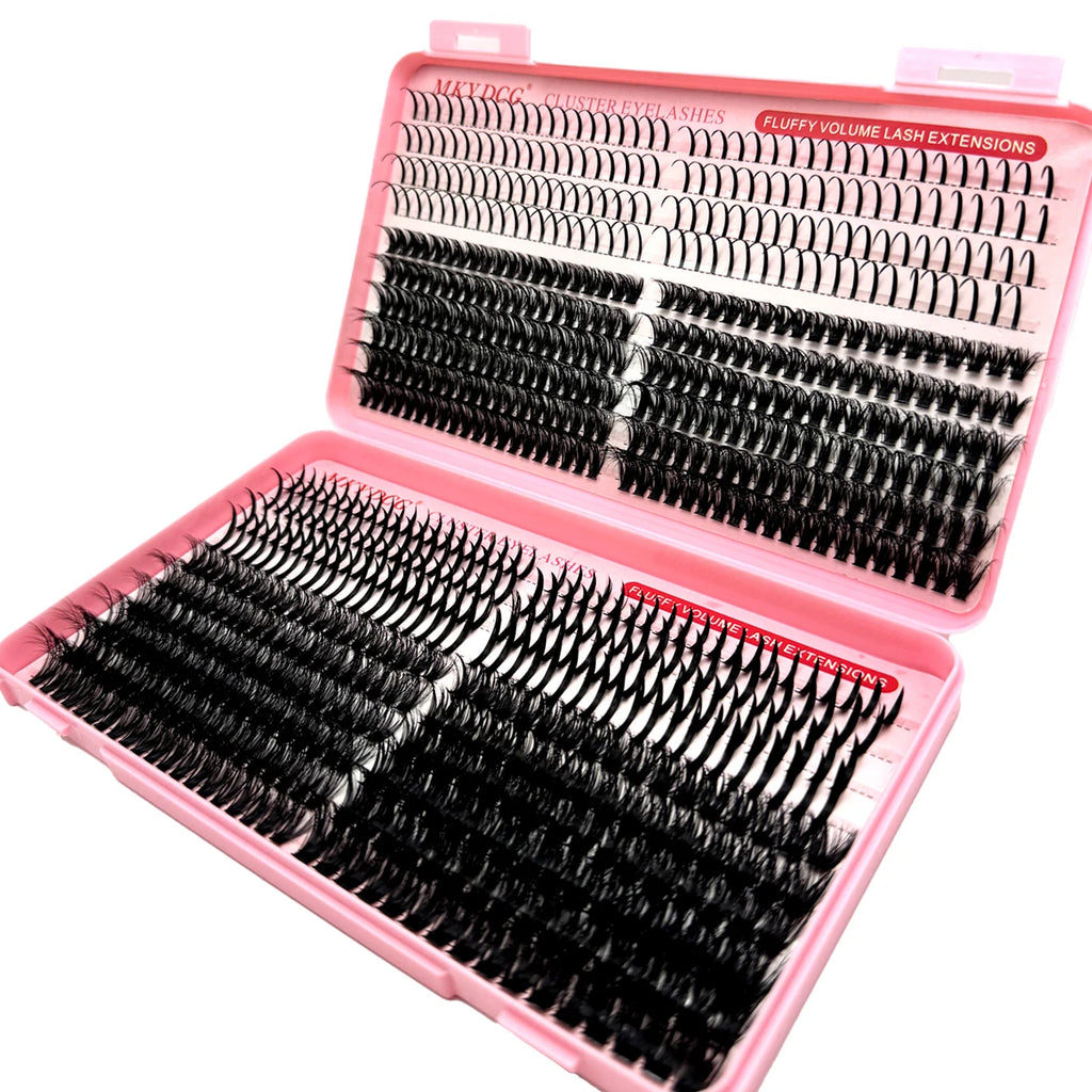 60D-100D Cluster Eyelash Extensions with Lash Spikes Lash Clusters Wispy Eyelashes Clusters Fluffier Individual Lashes Clusters