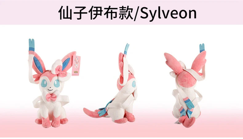 Pokemon Sylveon Plush Anime Cartoon Collectible Figurine Toy Kawaii Eevee Stuffed Doll for Kids and Adults