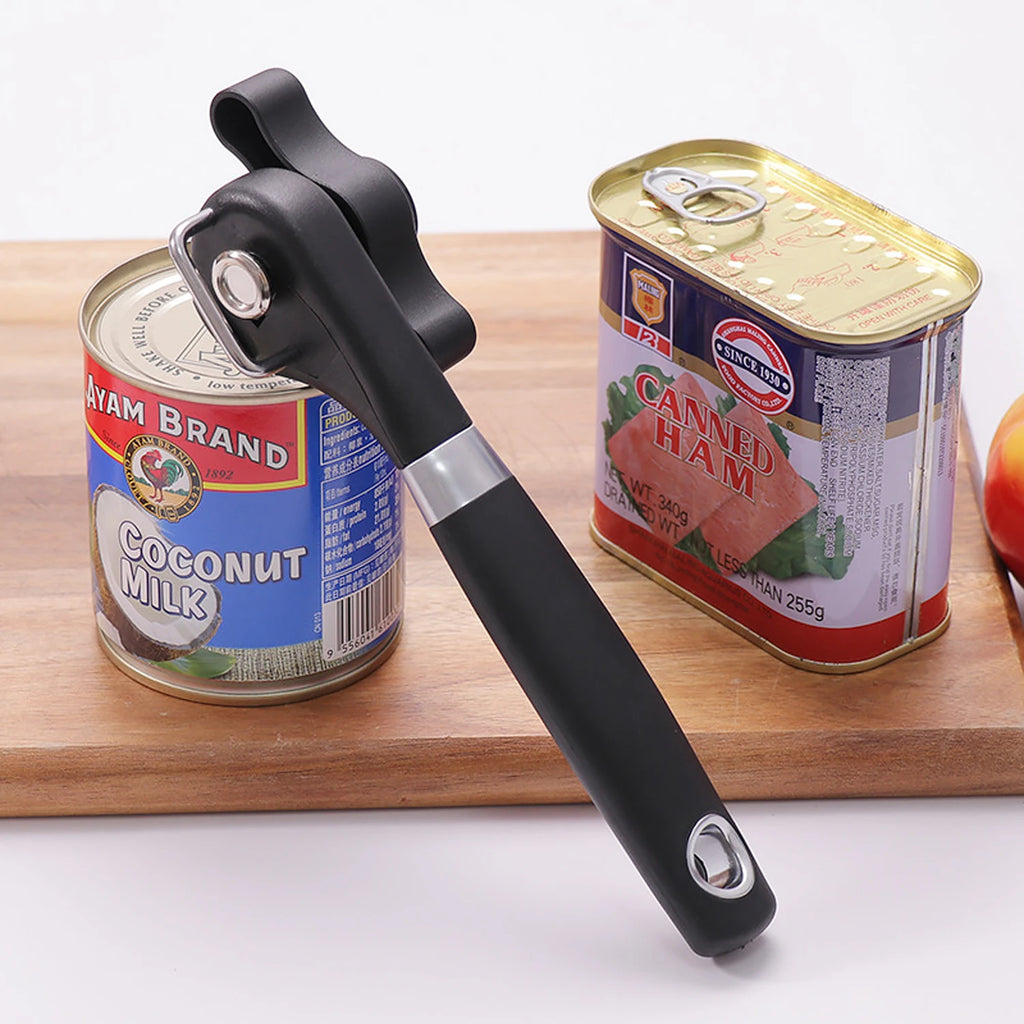 Plastic Hand-actuated Can Opener Safety Kitchen Tools Easy Grip Side Cut Manual Opener for Cans' Lid Kitchen Gadgets