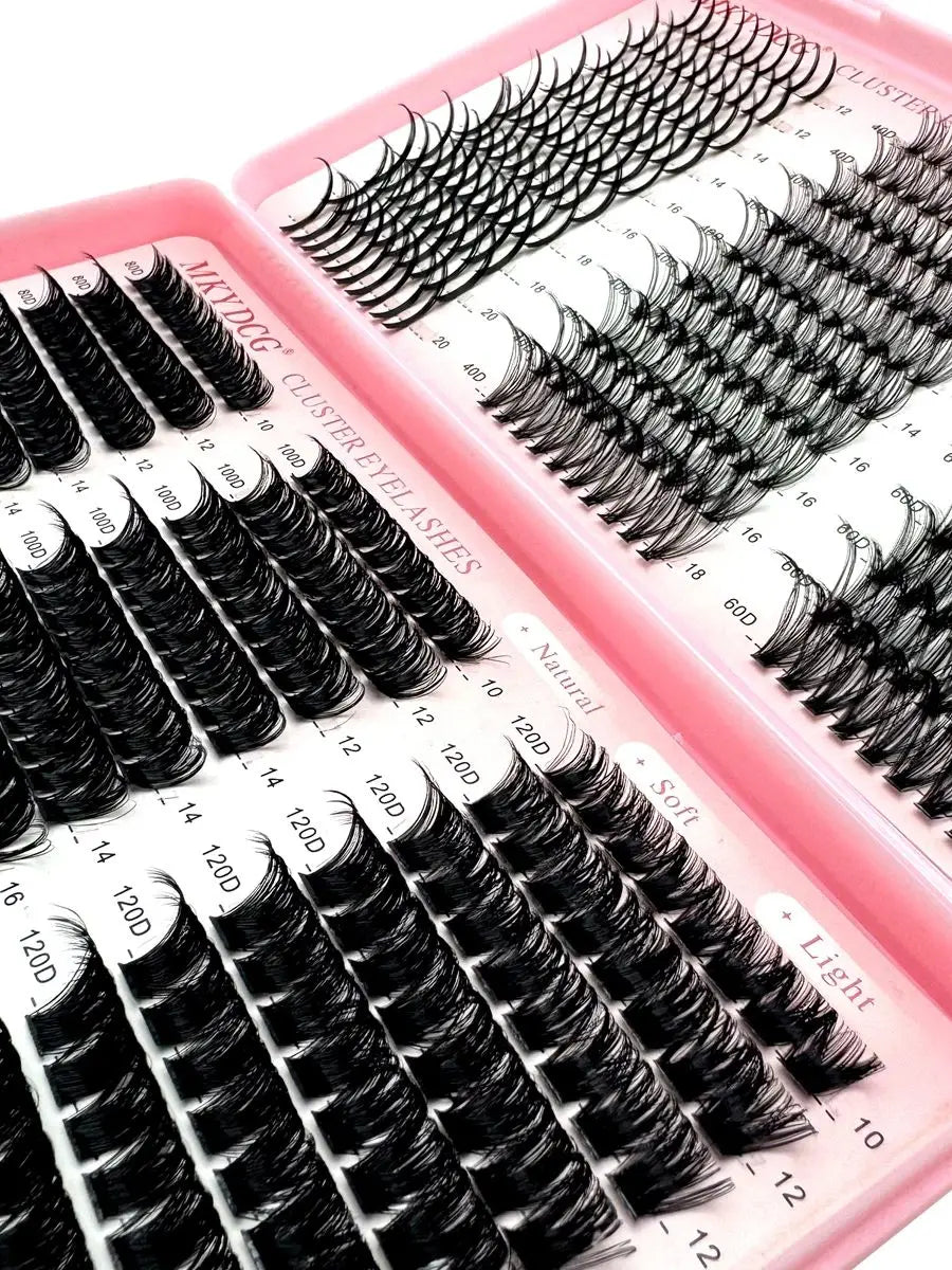 60D-100D Cluster Eyelash Extensions with Lash Spikes Lash Clusters Wispy Eyelashes Clusters Fluffier Individual Lashes Clusters